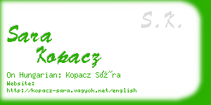 sara kopacz business card